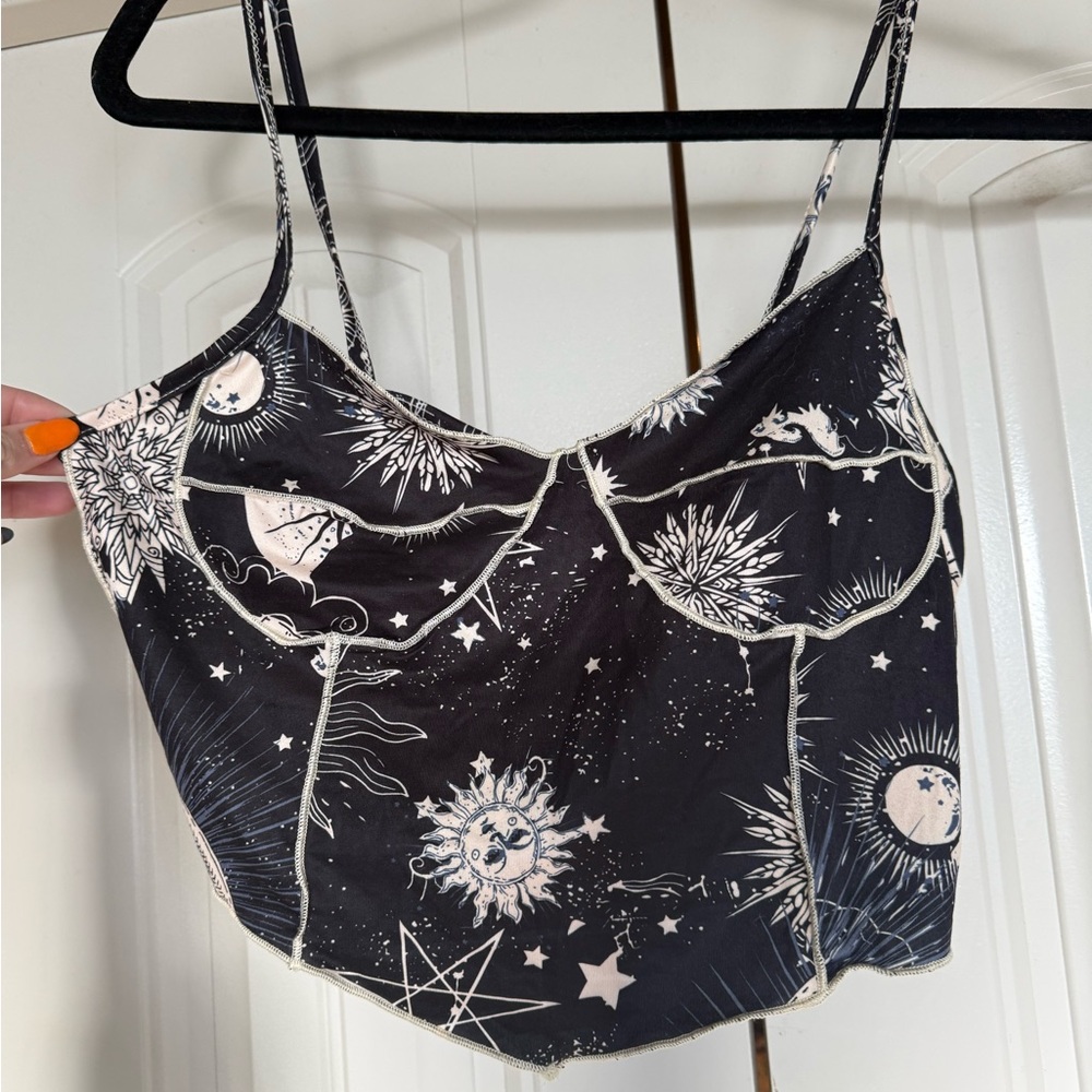 ROMWE Black Celestial Camisole Top